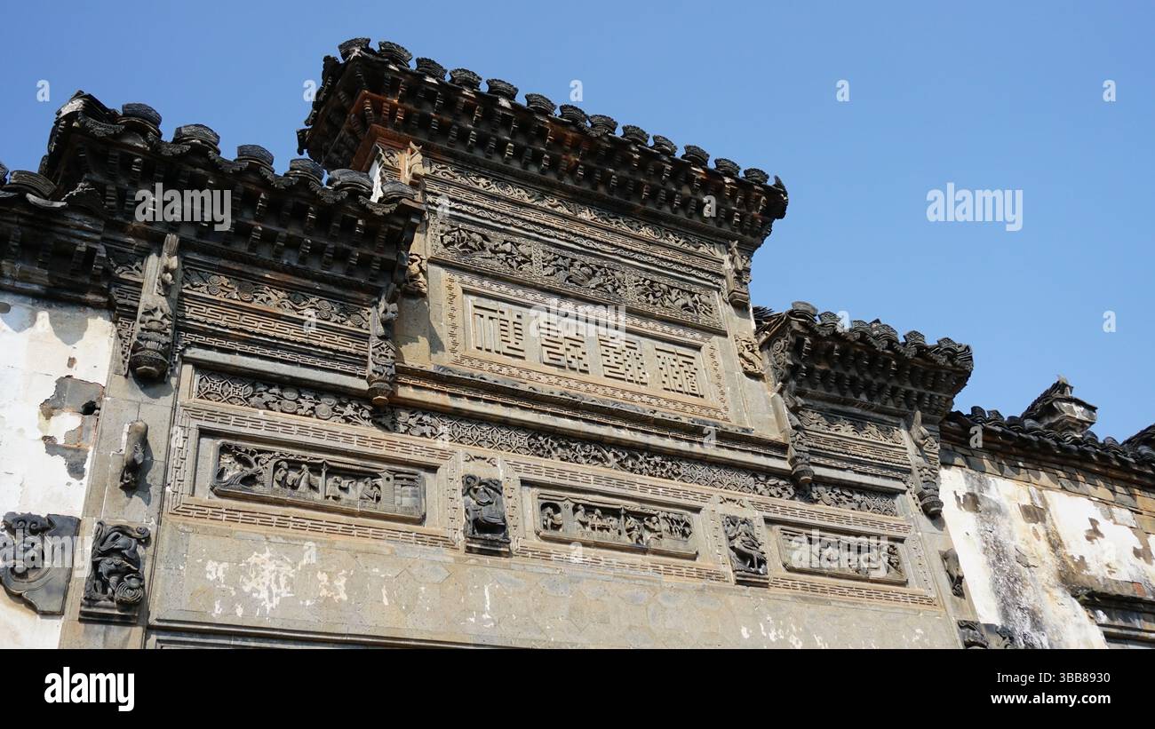 Vita quotidiana in una città sull'acqua di Jiangnan, Zhejiang, Cina Foto Stock