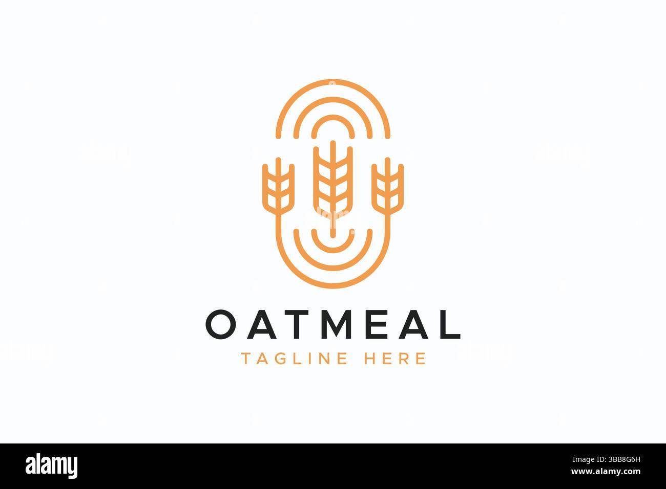 Farina d'avena cereali etichetta biologica Business qualità cibo prodotto sano e migliore Nutrizione Illustrazione Vettoriale