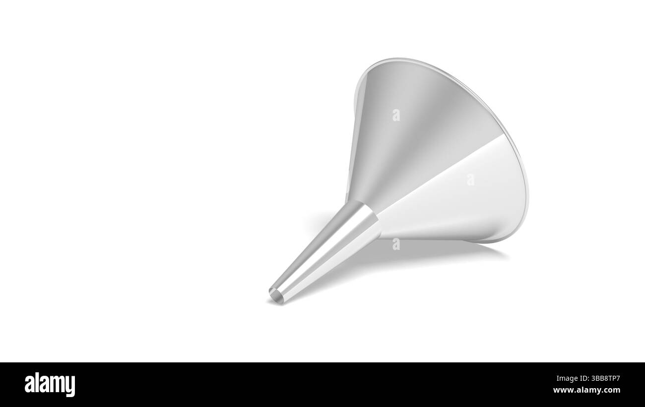 Imbuto metallico isolato su sfondo bianco. illustrazione 3d. Foto Stock