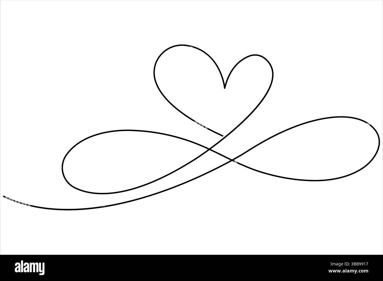 Linea singola continua del simbolo dell'infinito. Illustrazione vettoriale su una linea Illustrazione Vettoriale