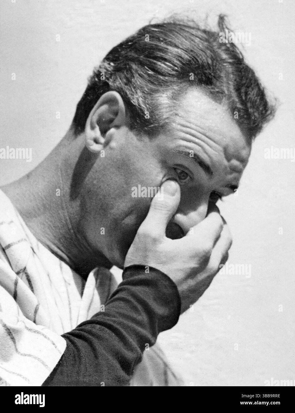 Lou Gehrig in lacrime - l'addio di Lou Gehrig - discorso sull'uomo fortunato nel 1939 Foto Stock