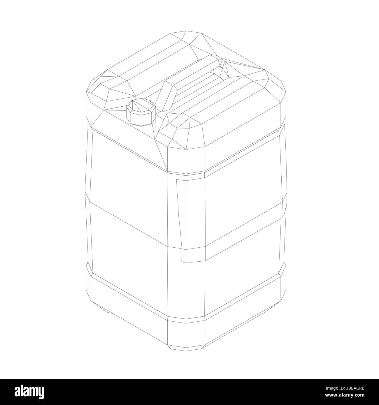 L'illustrazione è un rendering a reticolo vettoriale di un contenitore cilindrico, probabilmente progettato per immagazzinare liquidi come acqua o carburante. Illustrazione Vettoriale