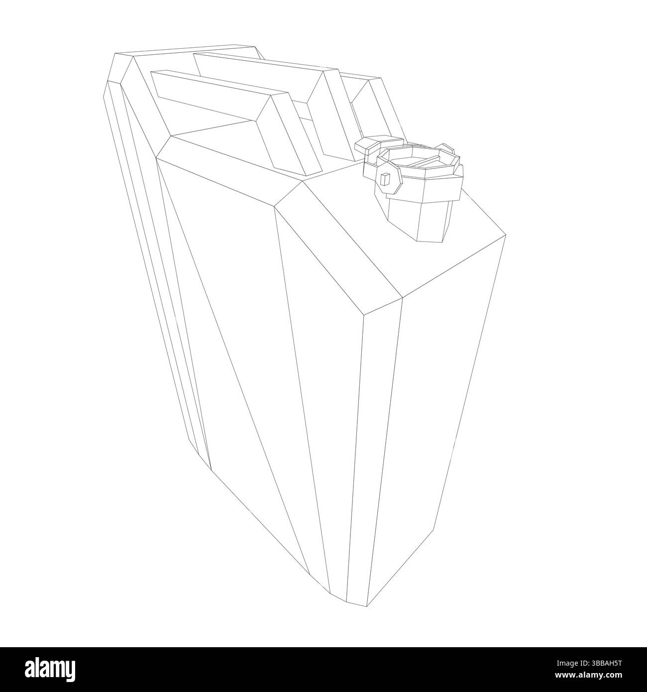 Un contenitore bianco con impugnatura nera. Il contenitore è realizzato in plastica ed è di forma rettangolare Illustrazione Vettoriale