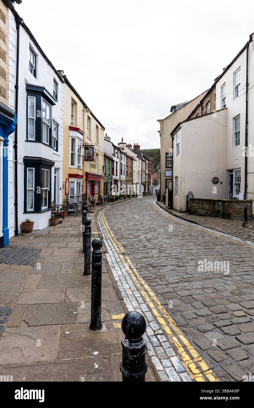Staithes, North Yorkshire Village, Yorkshire, Regno Unito, Inghilterra, Staithes, Staithes Yorkshire, villaggi costieri, villaggio, villaggio di pescatori Foto Stock