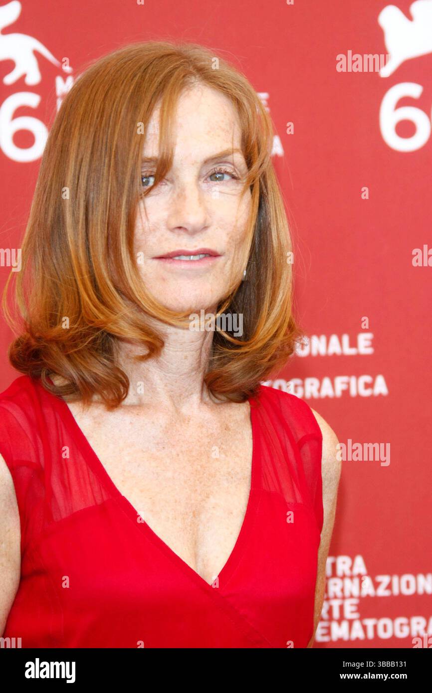Isabelle Huppert al photocall per "White Material" tenutosi presso il Palazzo del Casino durante la Mostra del Cinema di Venezia 2009 in Italia - 06 settembre 2009 Foto Stock