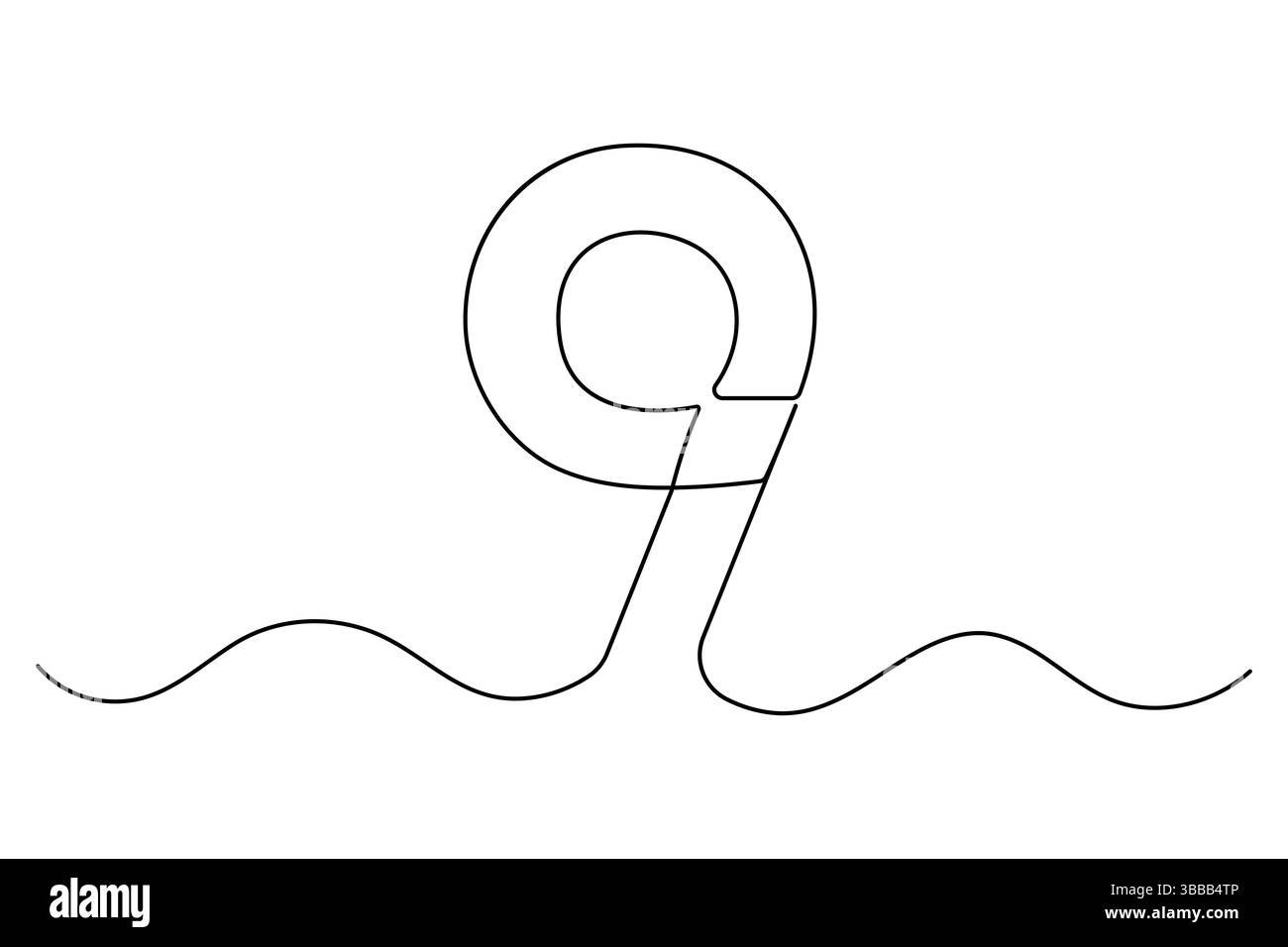 Numero nove disegno continuo su una linea del numero 9. Disegno a una linea modificabile dell'icona numero 9. Illustrazione vettoriale Illustrazione Vettoriale