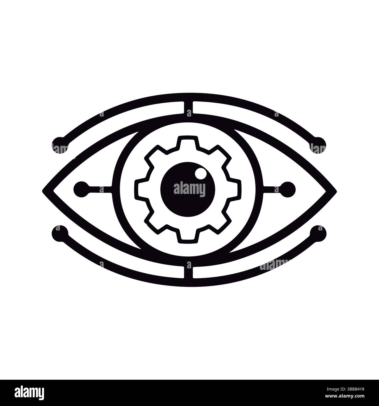 Occhi progettati straordinari. Visione industriale. Illustrazione Vettoriale