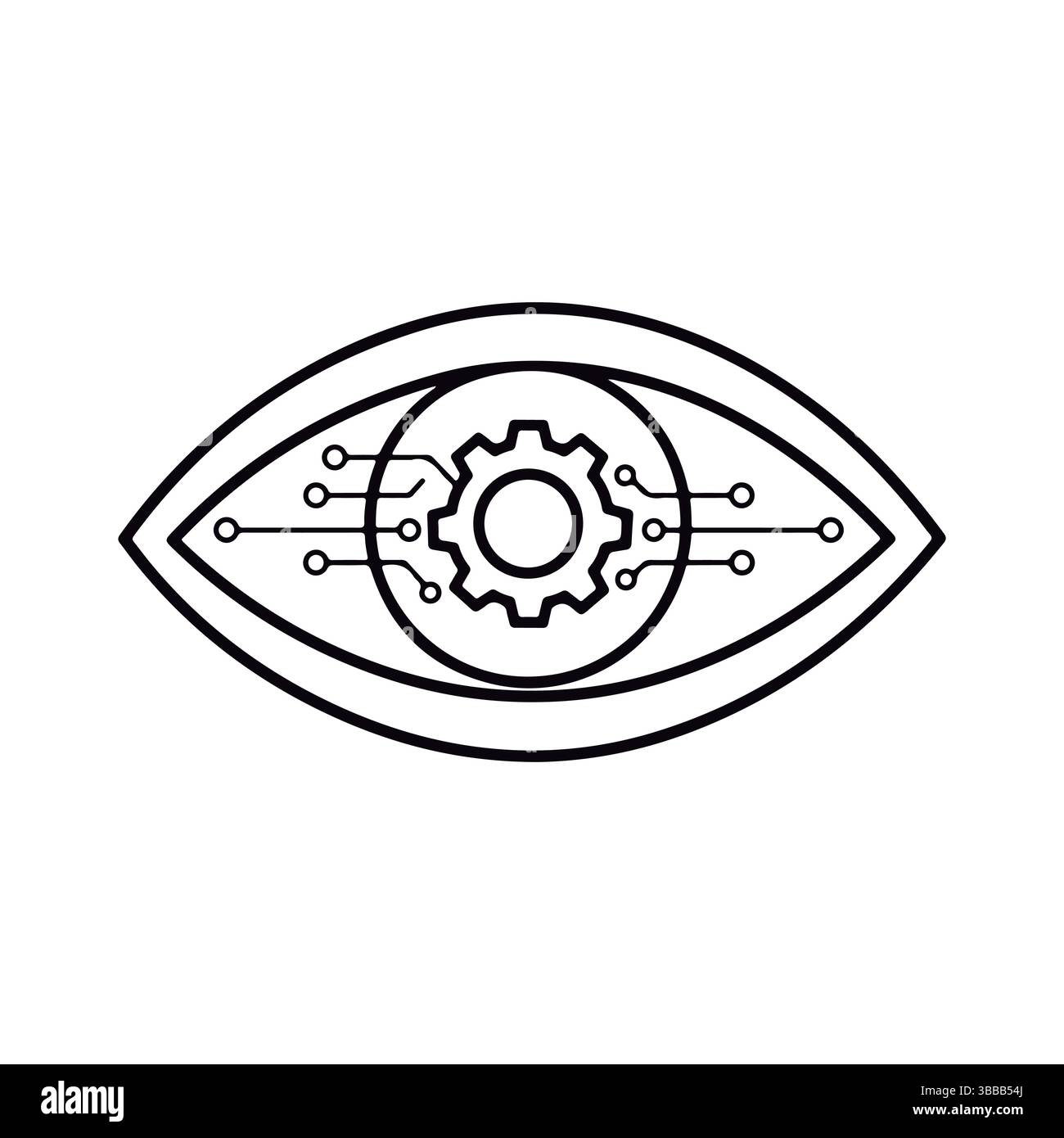 Occhi progettati straordinari. Visione industriale. Illustrazione Vettoriale