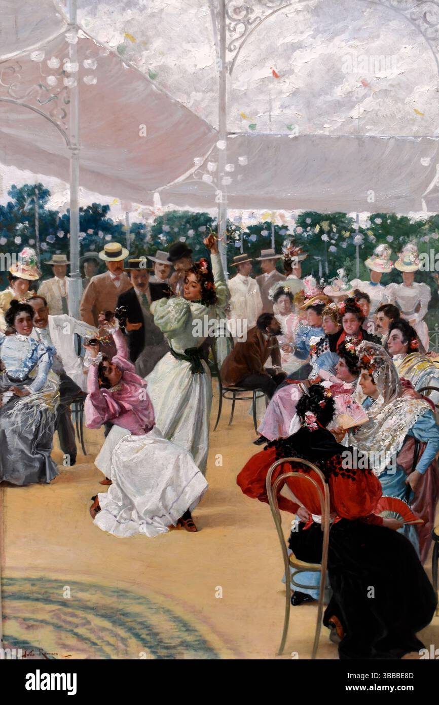 La Feria de Cordoba, la Fiera di Cordoba, 1899-1900, Julio Romero de Torres, Museo Carmen Thyssen, Malaga, Andalusia, Spagna. Foto Stock