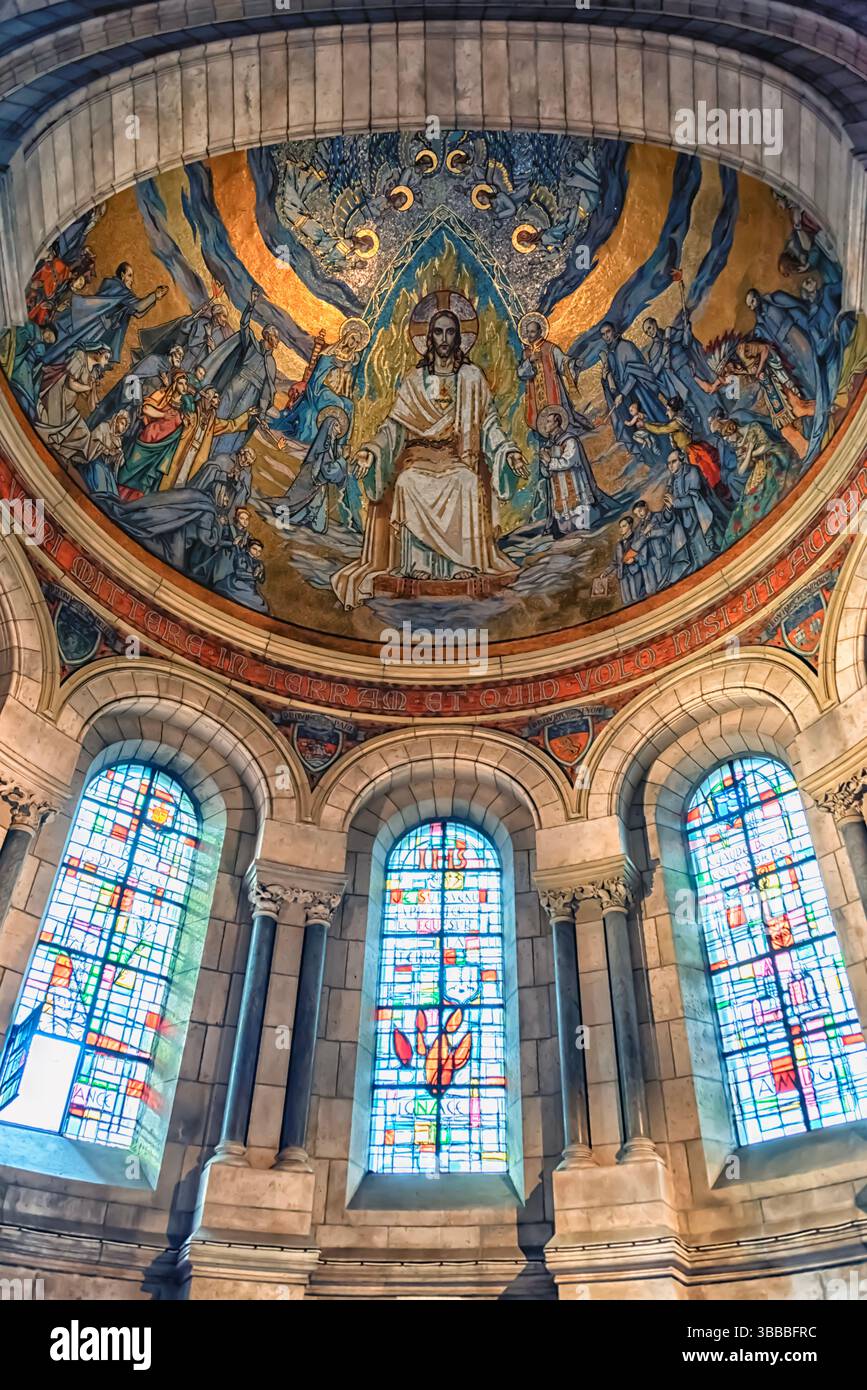Interno della Basilica del Sacro cuore a Montmartre, Parigi Foto Stock