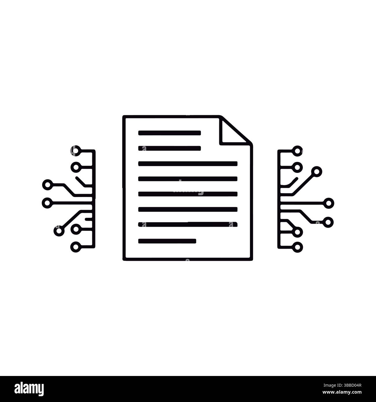 Documento intelligente. Documento legale digitale. Documentazione digitale. Illustrazione Vettoriale