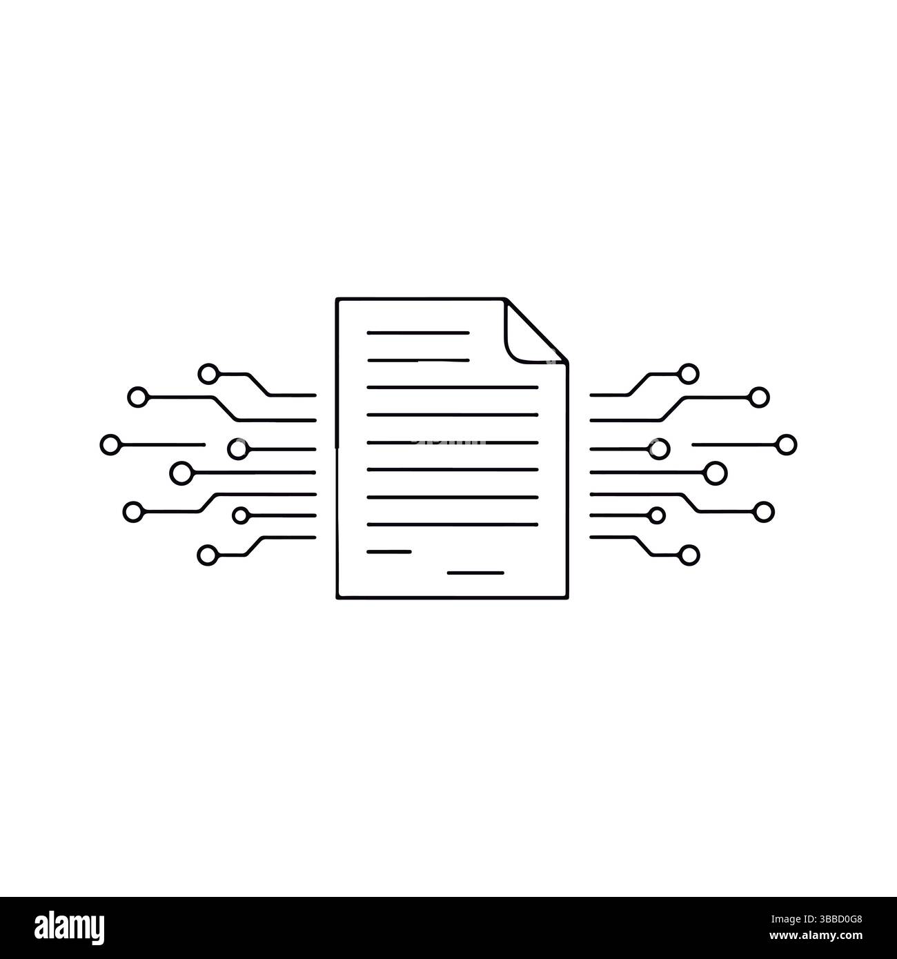 Documento intelligente. Documento legale digitale. Documentazione digitale. Illustrazione Vettoriale