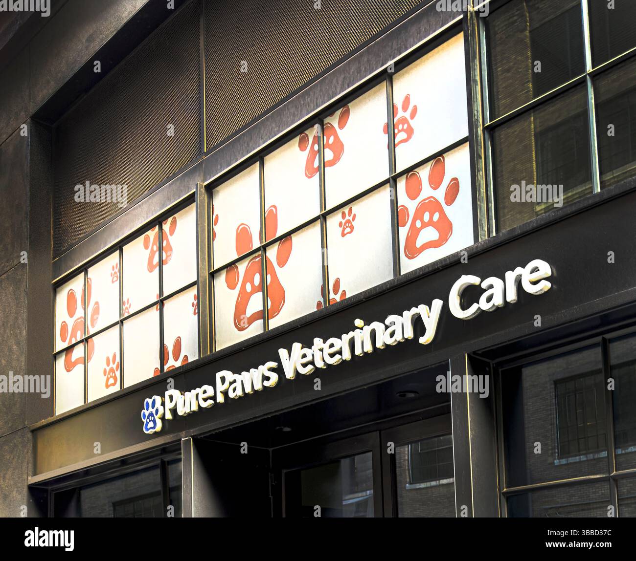Pure Paws Veterinary Care, facciata dell'edificio, New York City, New York, Stati Uniti Foto Stock