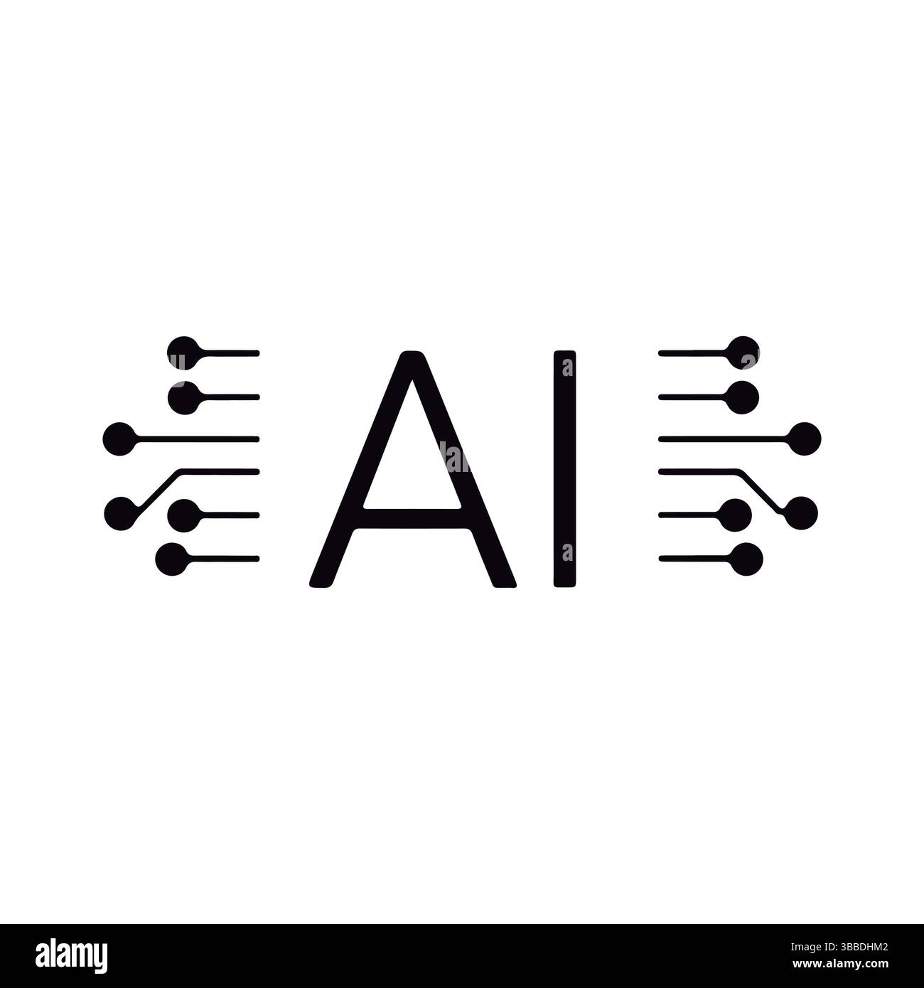 Straordinaria illustrazione dell'intelligenza artificiale della rete neurale. Illustrazione Vettoriale