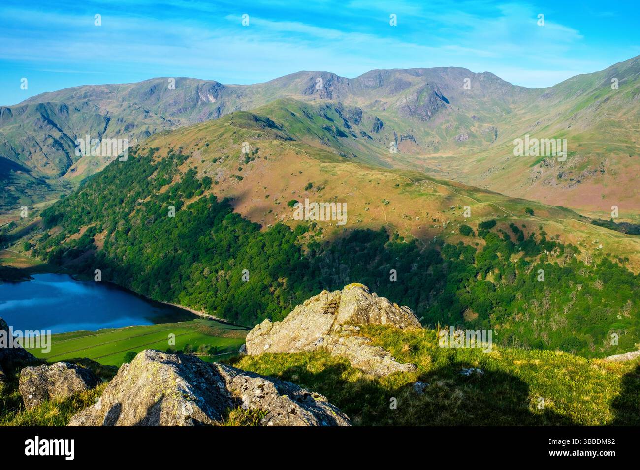 Brothers Water and the Fairfield Fells a Patterdale, Lake District National Park, Cumbria, Regno Unito Foto Stock