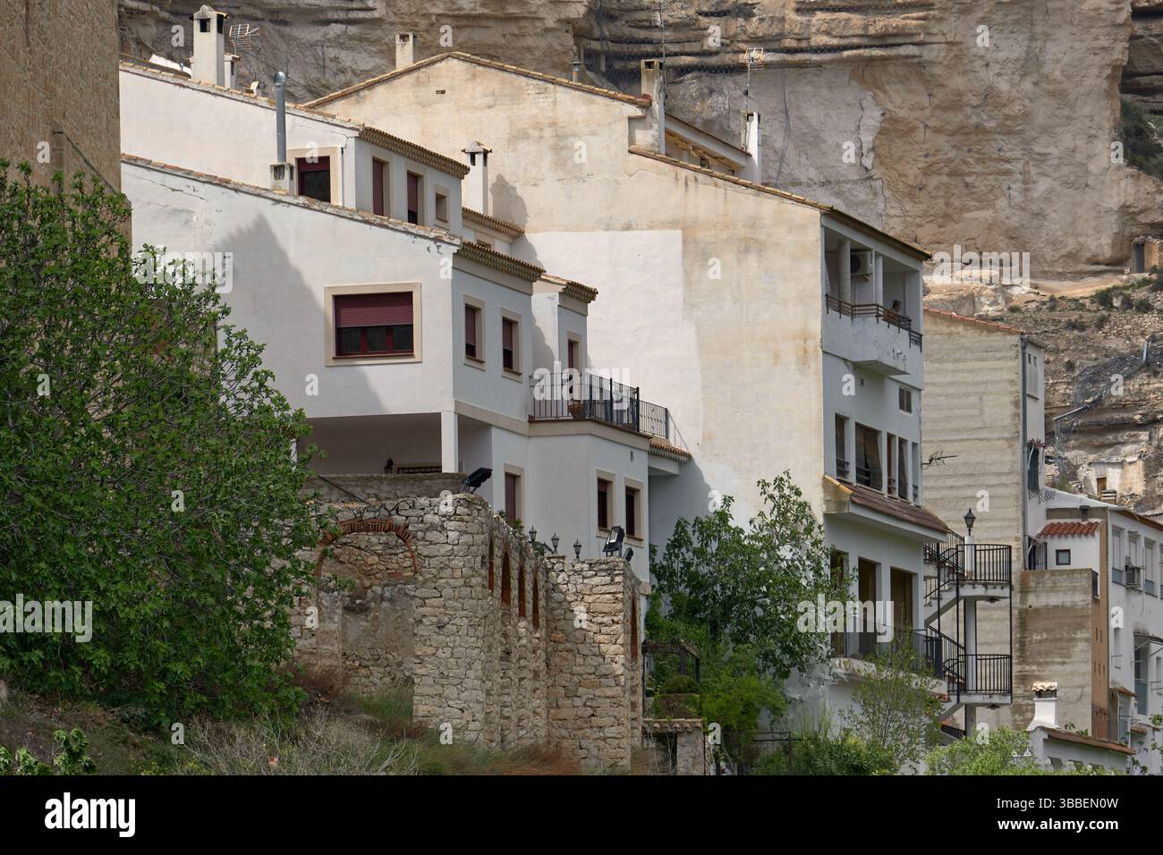 Vista delle case tipiche nell'entroterra rurale Foto Stock