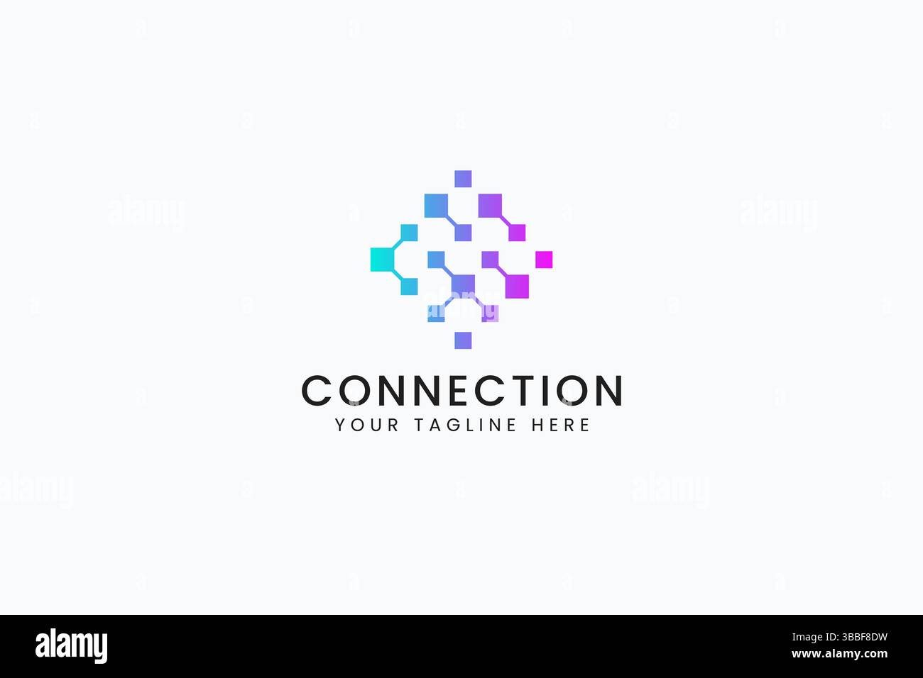 Data Network Information and Communication Business Company Modern Logo Design Template. Illustrazione Vettoriale