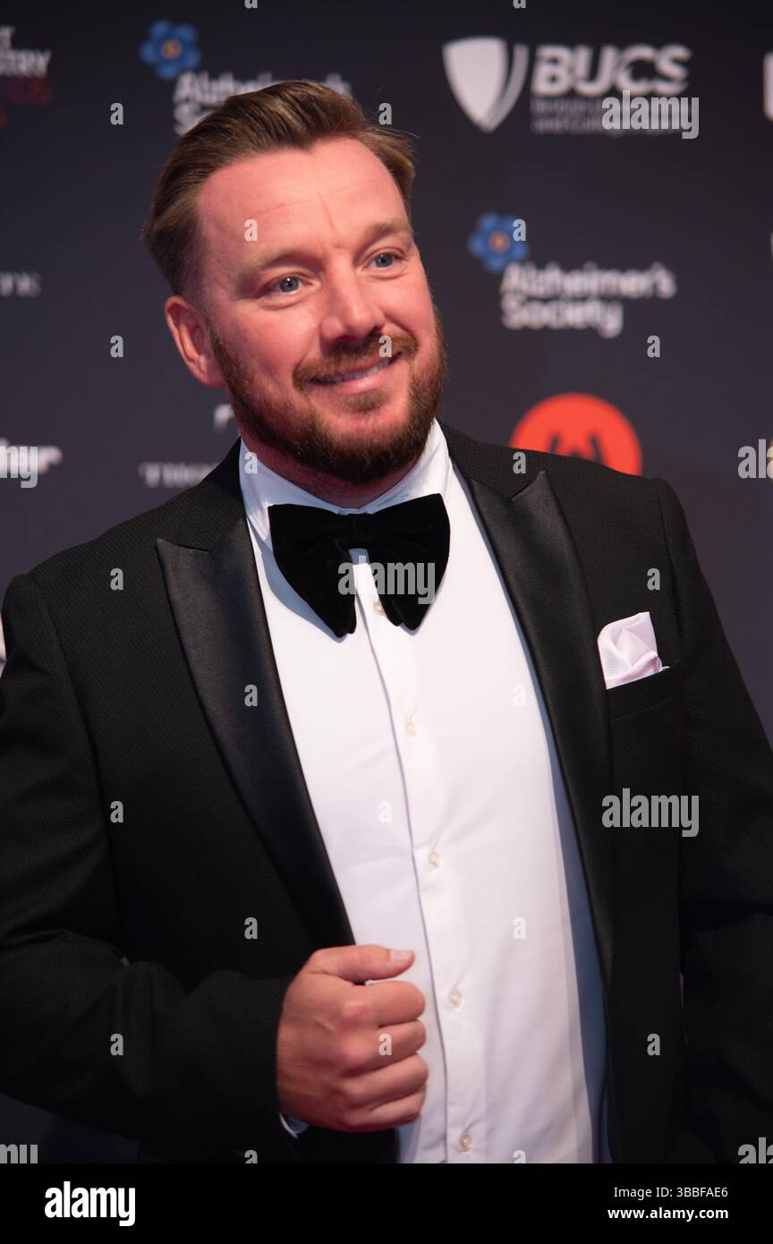 Londra, Inghilterra. 15 maggio 2025. Jamie o'Hara posa sul tappeto rosso ai FEVO Sport Industry Awards. Cristina Massei/Alamy Live News Foto Stock