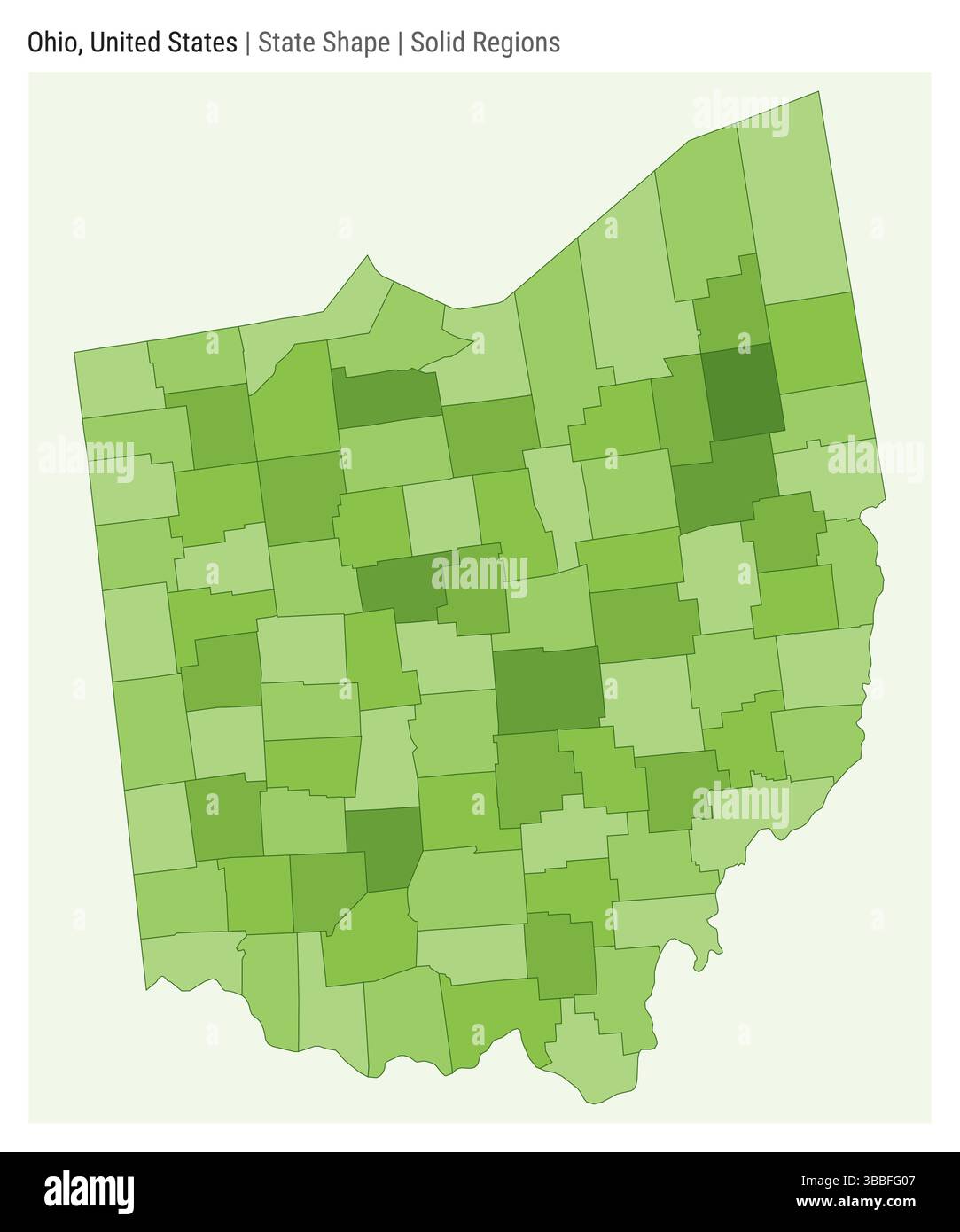 Ohio, Stati Uniti. Semplice mappa vettoriale. Stato forma. Stile regioni solide. Confine dell'Ohio. Illustrazione vettoriale. Illustrazione Vettoriale