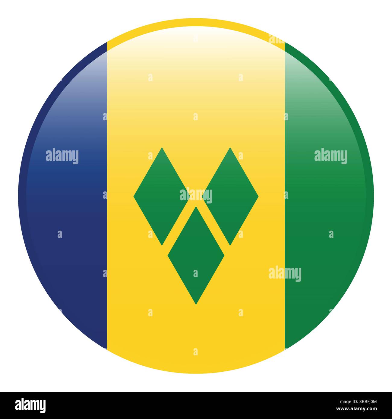 Bandiera di Saint Vincent e Grenadine. Saint Vincent e Grenadine, icona del logo 3d, simbolo di un computer, disegno di illustrazione vettoriale. Illustrazione Vettoriale