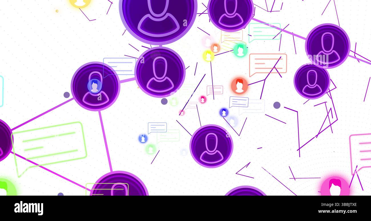 Immagine di icone digitali e reti di connessioni Foto Stock