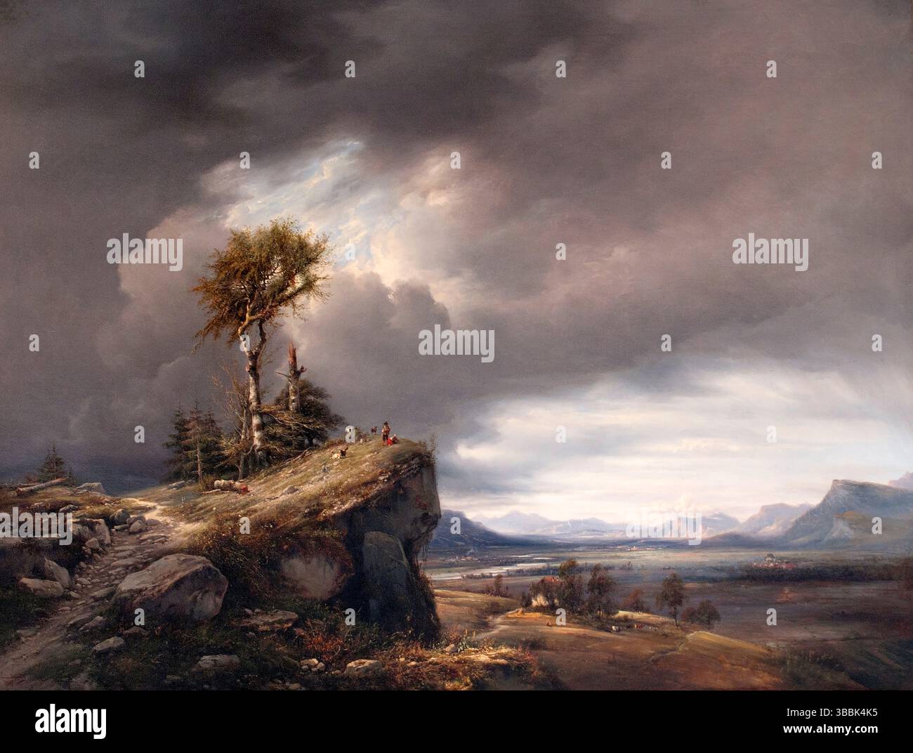 La Vallee du Gresivaudan, la Valle di Gresivaudan, 1837, Antoine Guindrand, 1801-1843, Francia, Museo del Louvre. Foto Stock