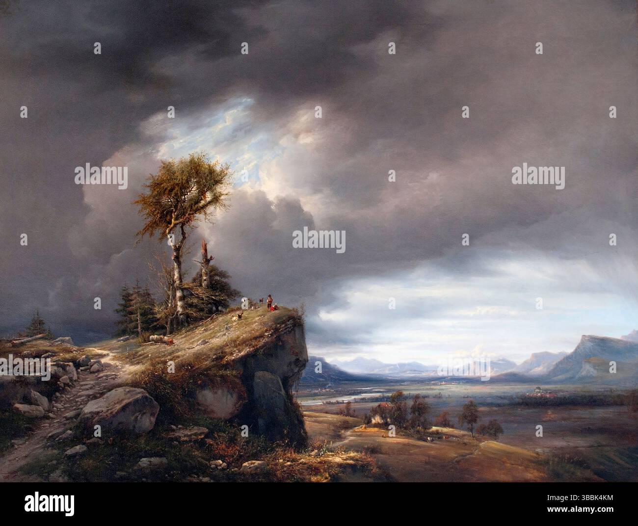 La Vallee du Gresivaudan, la Valle di Gresivaudan, 1837, Antoine Guindrand, 1801-1843, Francia, Museo del Louvre. Foto Stock