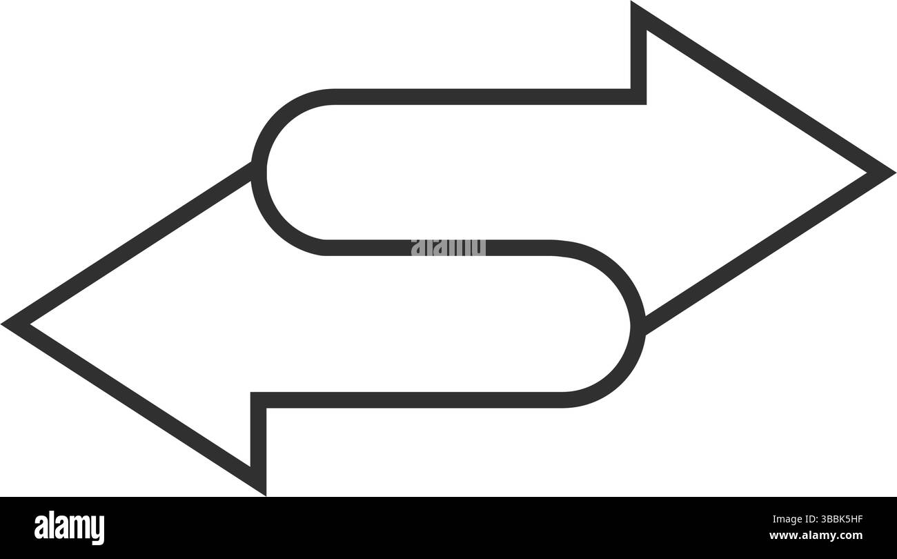 Icona di scambio in stile piatto. Illustrazione vettoriale freccia sinistra e destra su sfondo isolato. Forward Sign business concept. Illustrazione Vettoriale