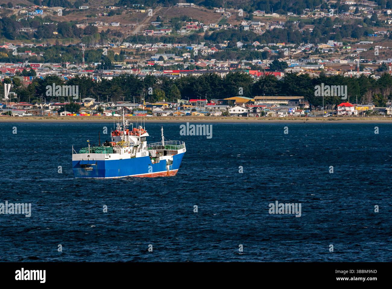 Arrivo e sbarco a Punta Arenas, Cile Foto Stock