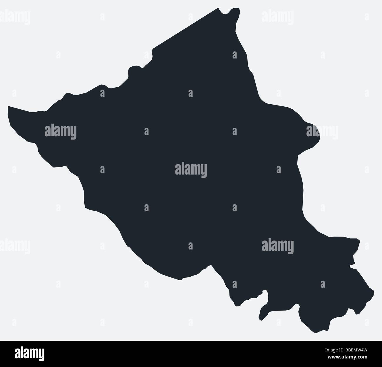 Mappa Ladakh. Solo una semplice mappa dei confini. Forma dello stato. Profilo Ladakh vuoto piatto. Illustrazione del contorno vettoriale. Illustrazione Vettoriale