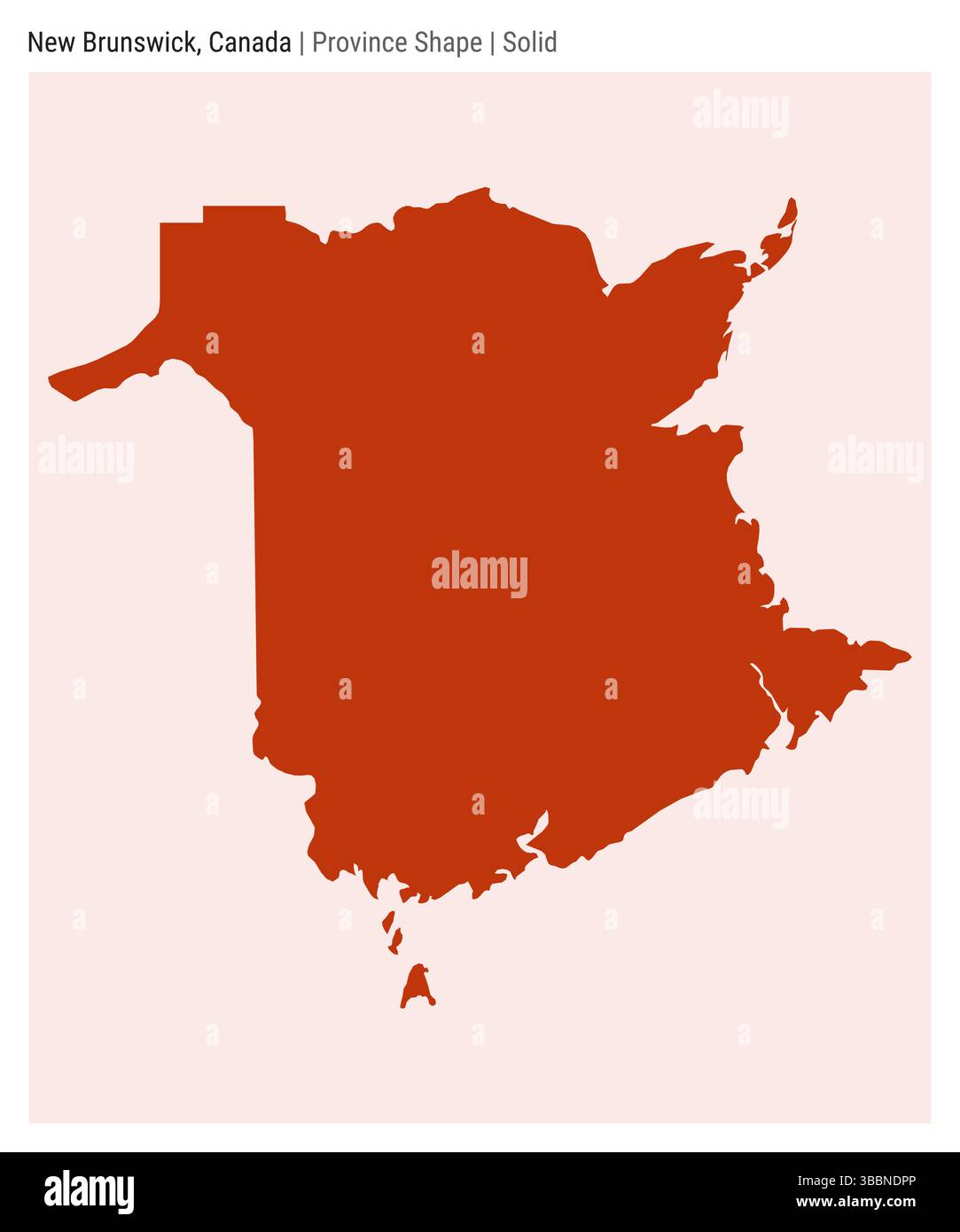 New Brunswick, Canada. Semplice mappa vettoriale. Forma provincia. Stile solido. Confine del nuovo Brunswick. Illustrazione vettoriale. Illustrazione Vettoriale