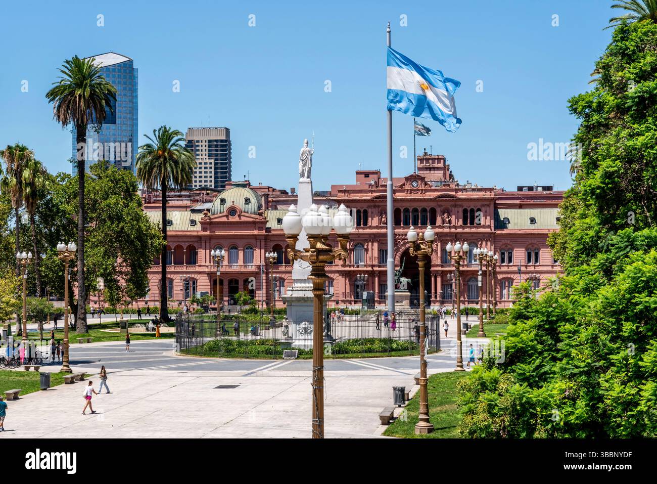 La Casa Rosada (la Casa Rosa), Plaza de Mayo, Buenos Aires, Argentina. Foto Stock