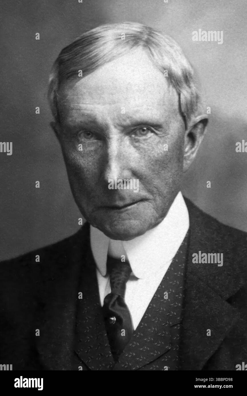 John Davison Rockefeller (1839-1937), fondatore della Standard Oil Company, era un uomo d'affari americano, filantropo e uno dei più ricchi americani di tutti i tempi. (USA) Foto Stock