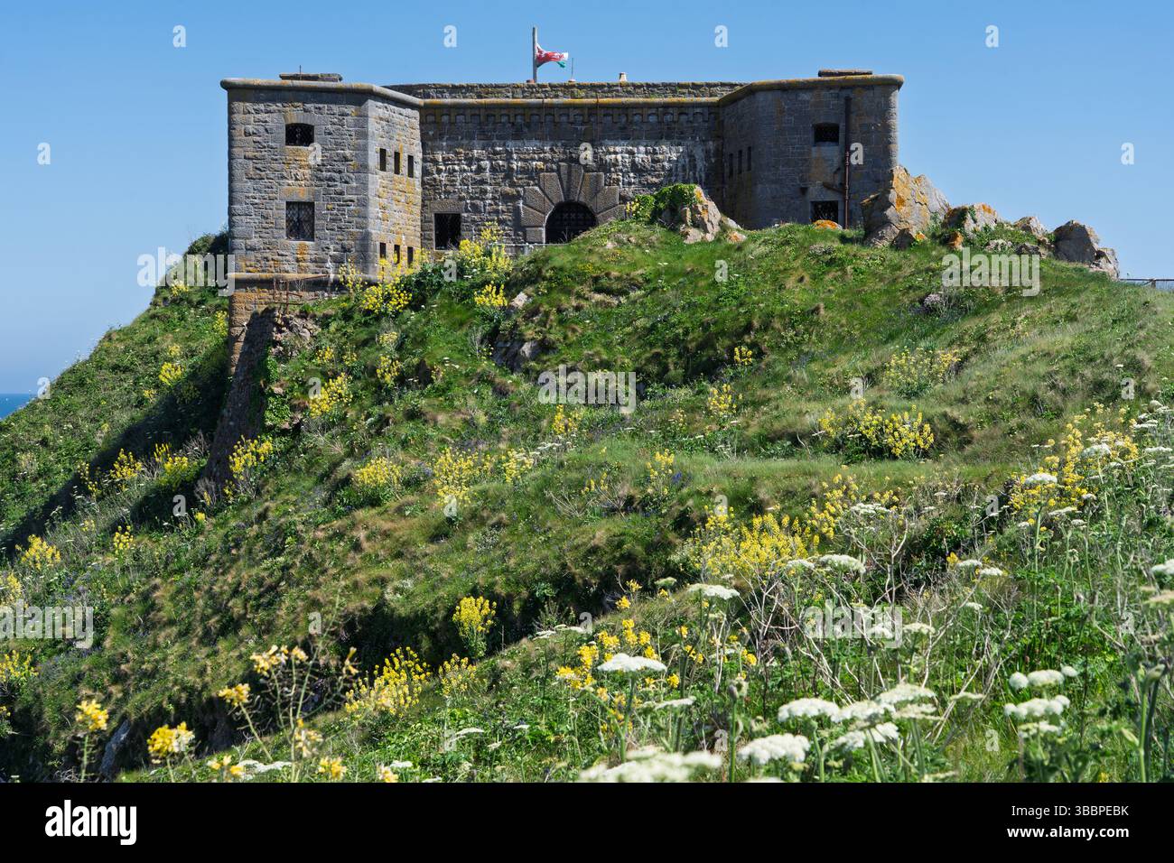 Il forte di St Catherine's Island, Tenby, Pembrokeshire Foto Stock