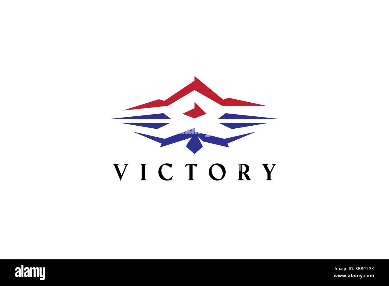 Logo segno astratto simbolo foglia d'acero, montagna, scudo con i colori blu e rosso. Concetto aziendale di identità del marchio in America e Canada. Illustrazione Vettoriale