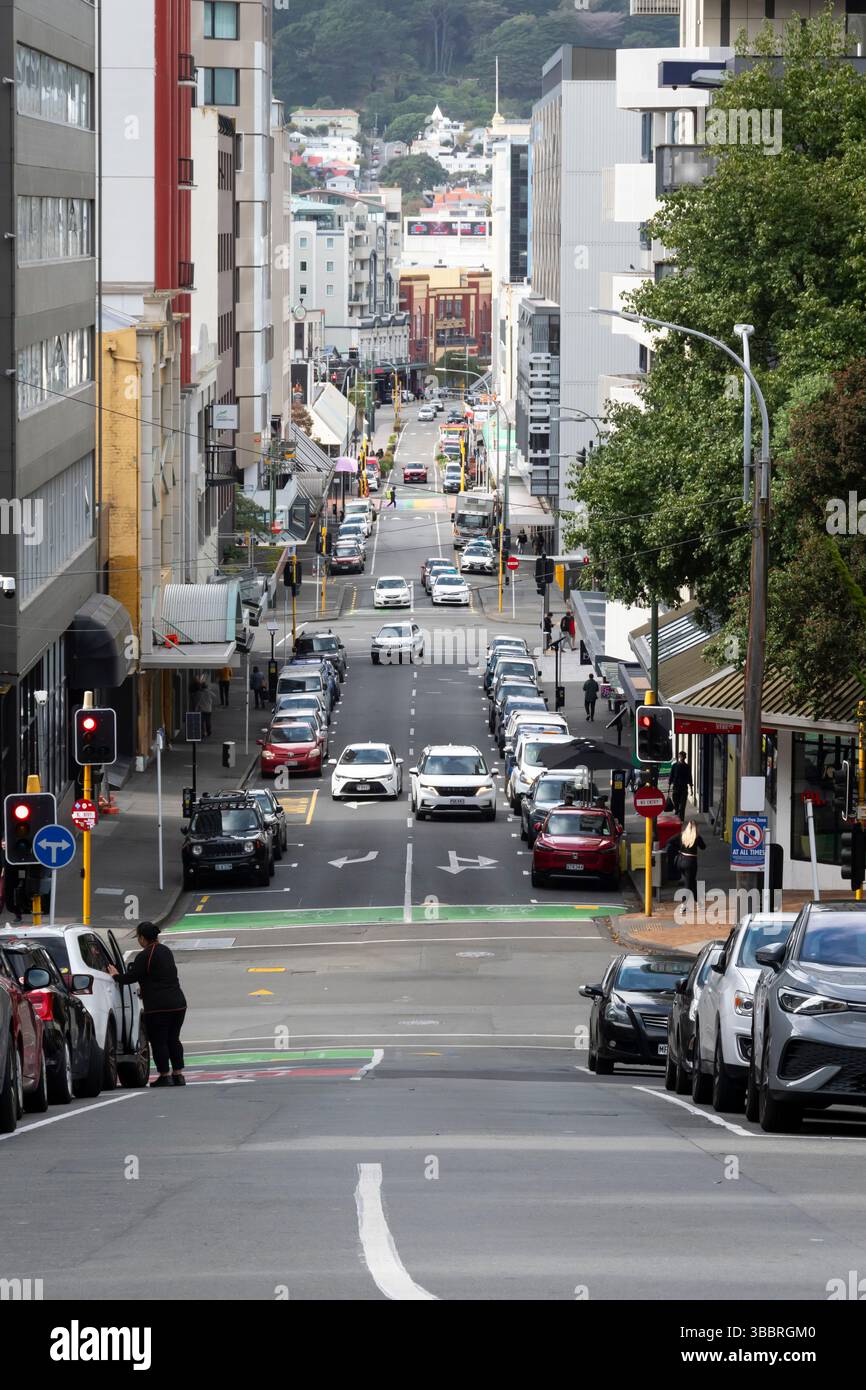 Dixon Street, Wellington, North Island, nuova Zelanda Foto Stock