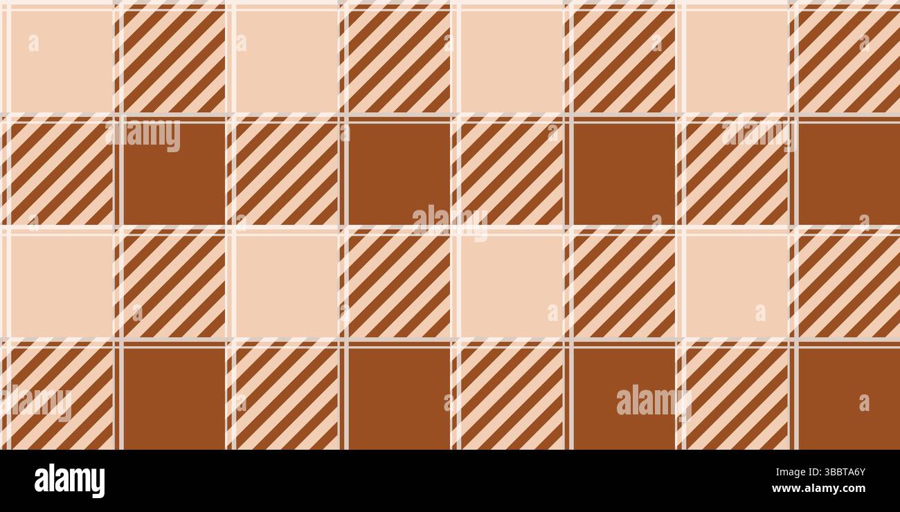 Stampa classica a scacchi di colore marrone beige. Motivo a scacchi senza cuciture per tessuti, tessuti e carta. Sfondo a scacchi, grafica vettoriale Illustrazione Vettoriale