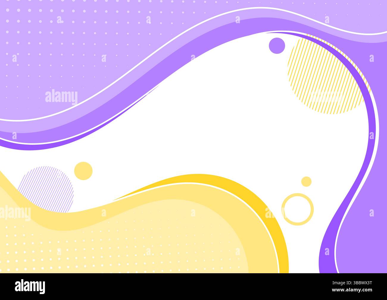 uno sfondo viola e giallo con geometrico. Design piatto. Illustrazione Vettoriale