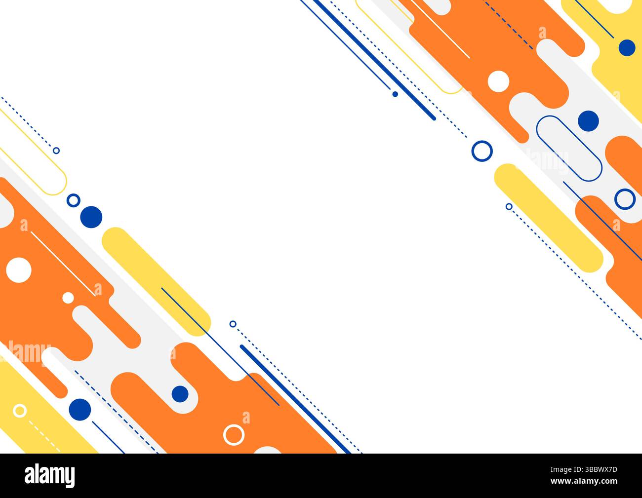 Sfondo diagonale geometrico arancione e giallo. Design piatto. Illustrazione Vettoriale