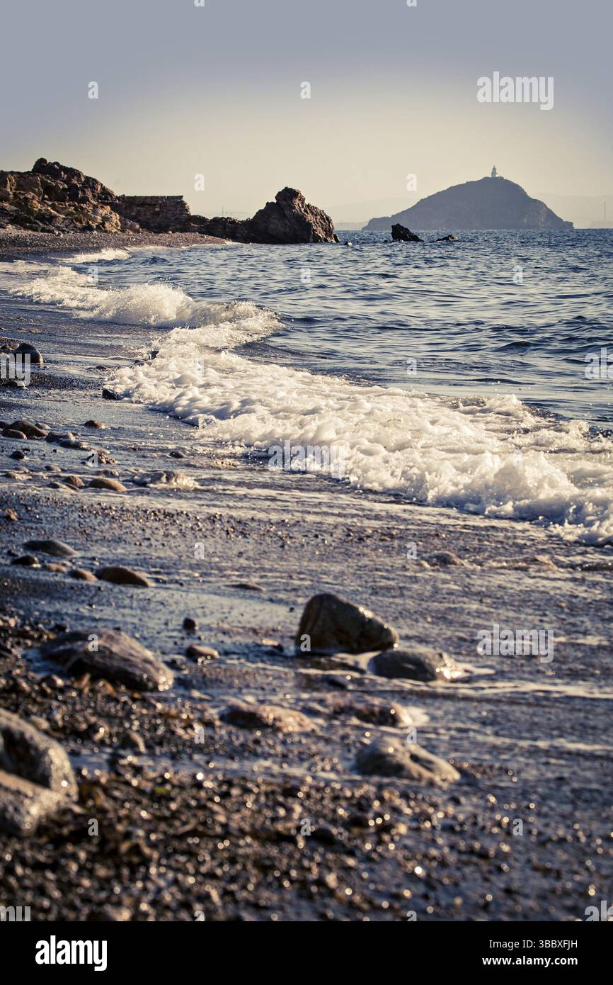 Spiaggia di Topinetti vicino a Rio Marina sull'Isola d'Elba, Italia, agosto 2011 Foto Stock