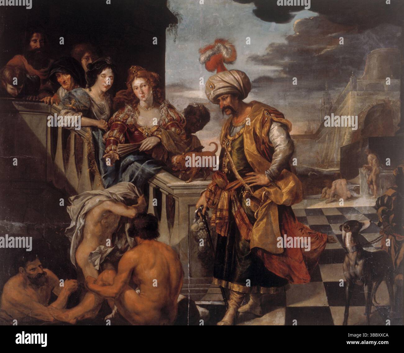 Pieter Isaacsz - bagno in un porto orientale - KMS1378 - Museo Statens per la Kunst Foto Stock