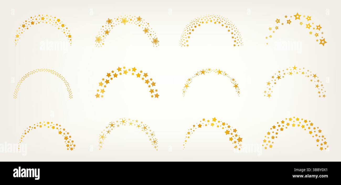 Arco stellare. Cornici decorative astratte celesti, elementi minimali di contorno esoterici della magia boho delle stelle magiche, cornici stellate a lampo ornamento astrologico Illustrazione Vettoriale