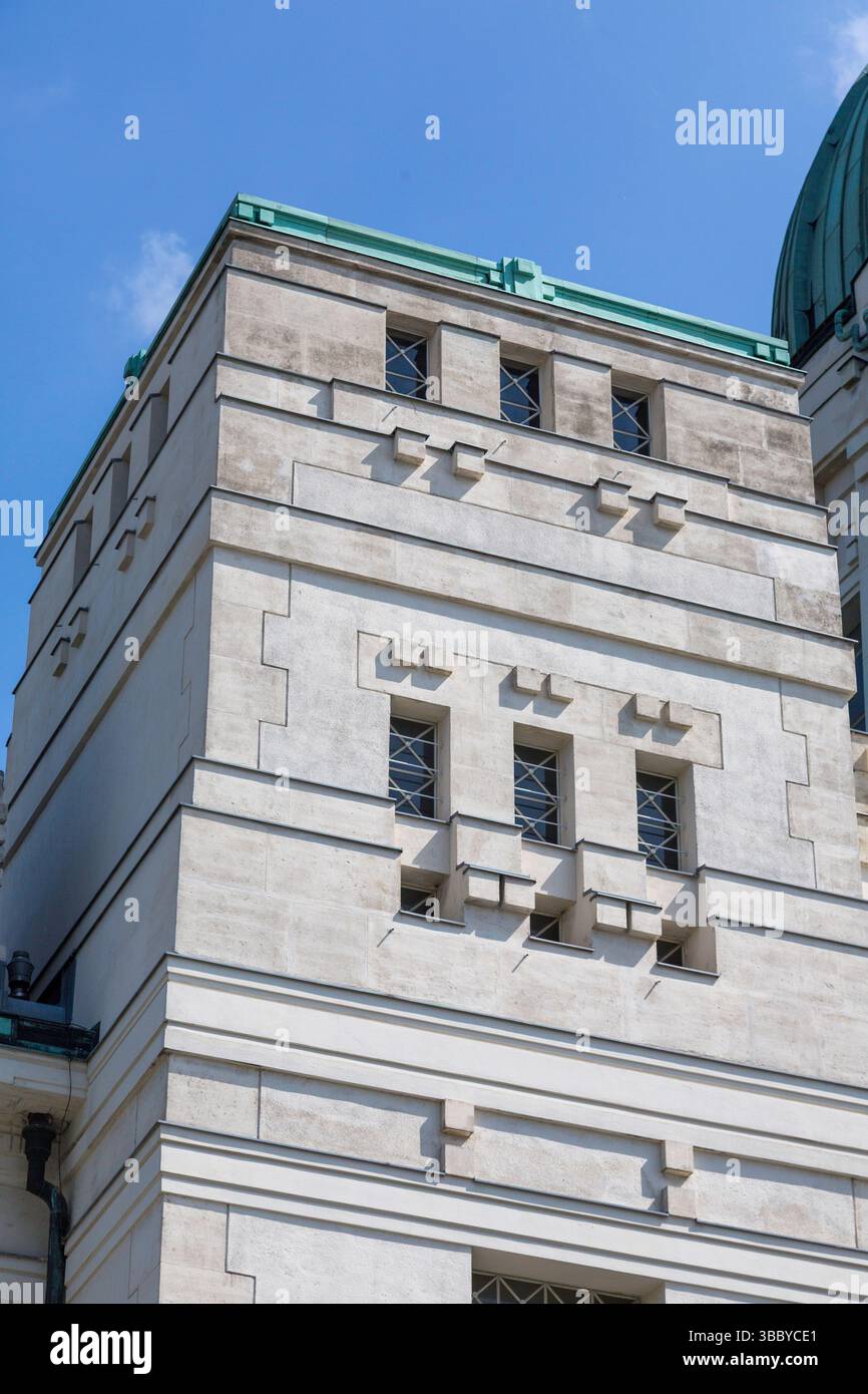 Particolare, Karl-Borromäus-Kirche (Dr.-Karl-Lueger-Gedächtniskirche ), Cimitero centrale, Vienna, Austria Foto Stock