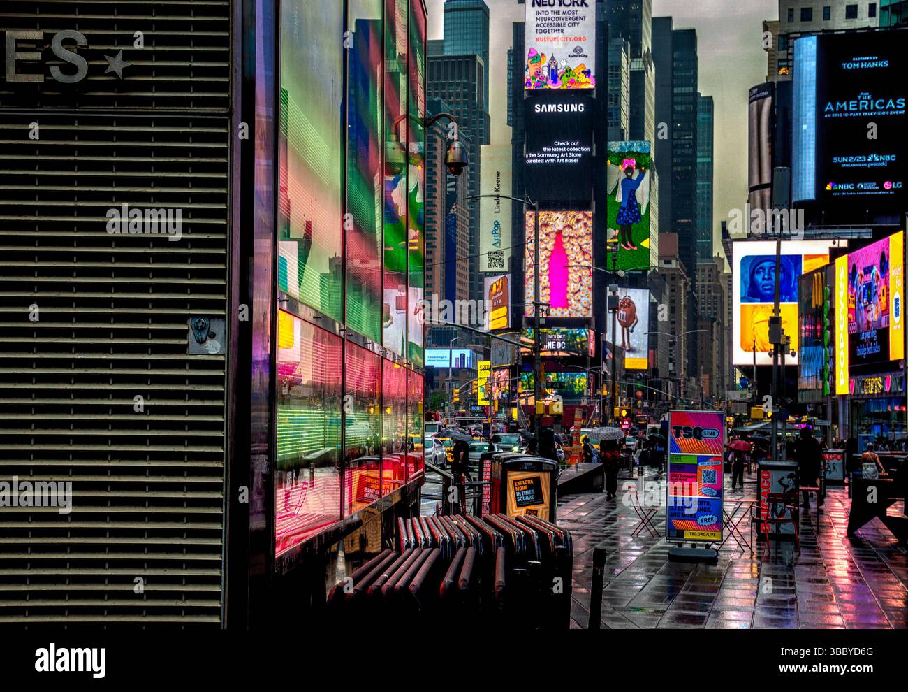 Le luci luminose di Times Square Foto Stock