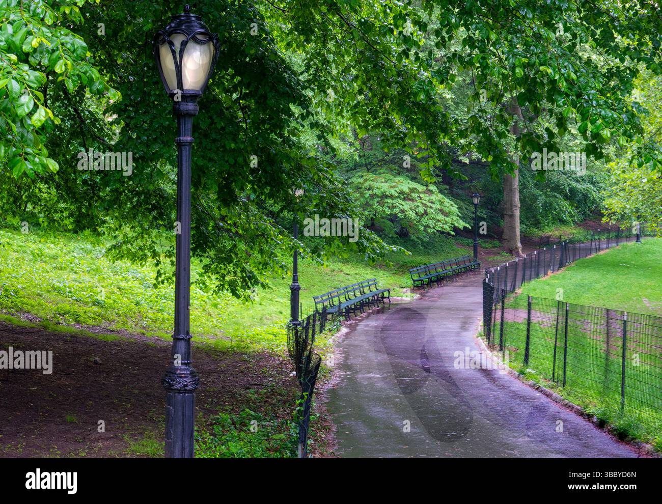 Una pista a Central Park, New York Foto Stock