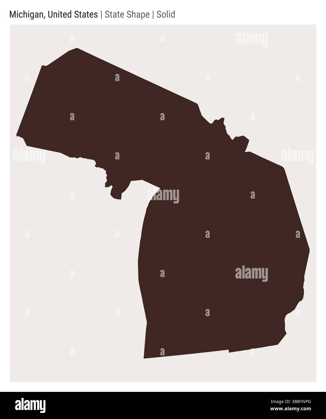 Michigan, Stati Uniti. Semplice mappa vettoriale. Stato forma. Stile solido. Confine del Michigan. Illustrazione vettoriale. Illustrazione Vettoriale