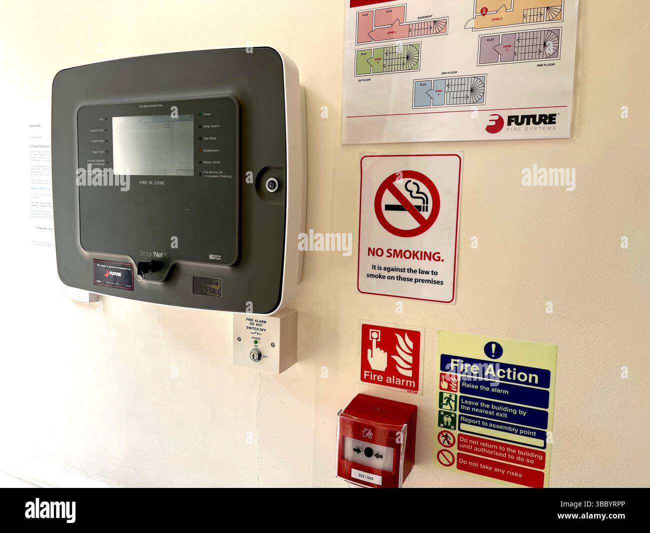 Controllo degli allarmi antincendio domestici dei futuri sistemi antincendio xxxxx Foto Stock