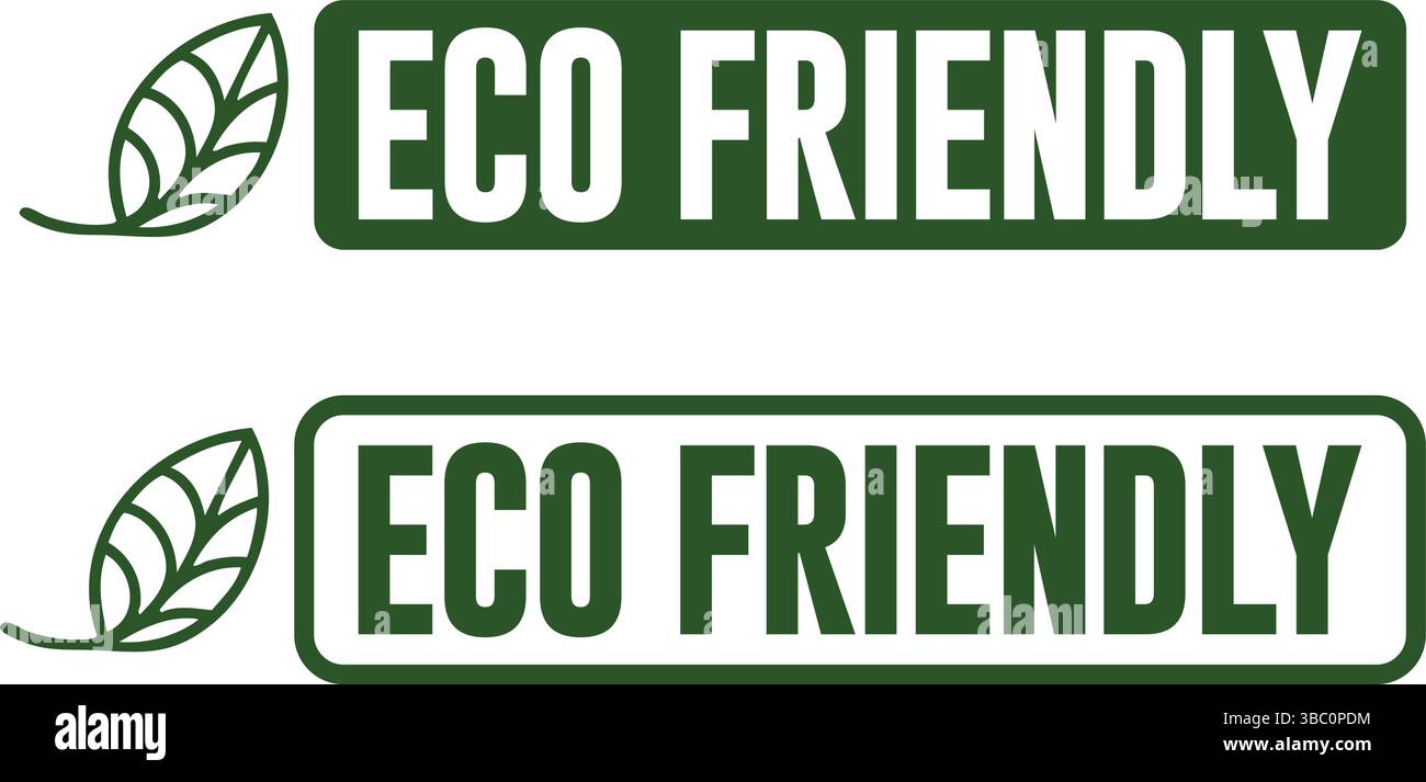 Etichette ecologiche e naturali al 100% con icona a foglia – Design del badge di certificazione organica in tinta unita e sagomata per packaging e branding Illustrazione Vettoriale