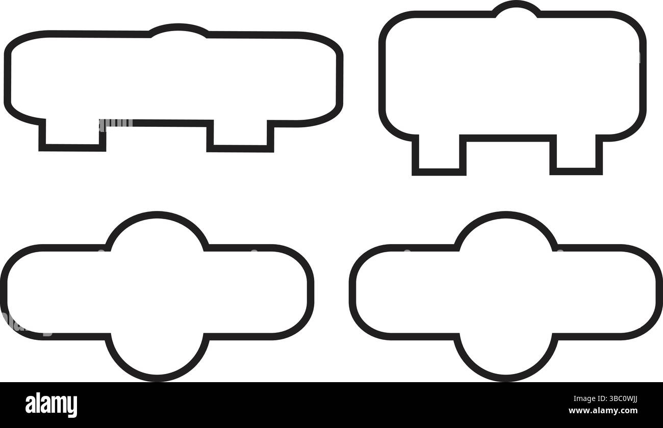 Simboli di connettori schematici piatti elementi di layout dell'interfaccia utente astratti vettoriale per strutture a reticolo e flussi Illustrazione Vettoriale