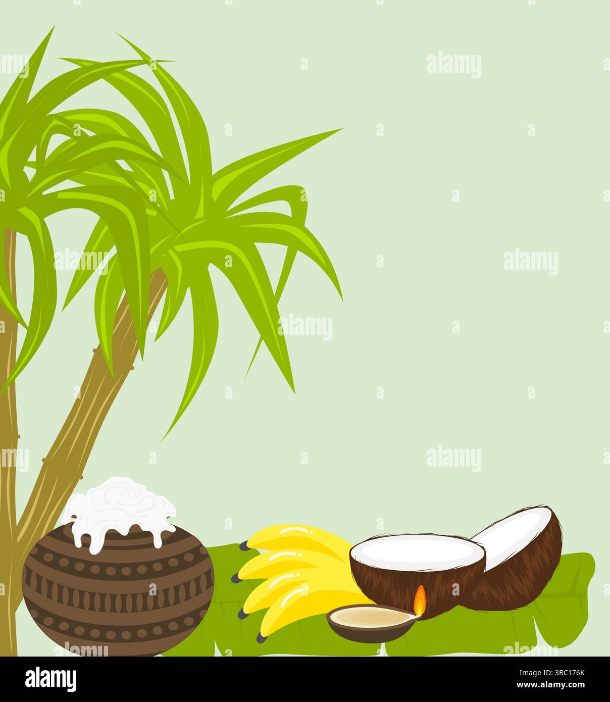 Decorazioni vettoriali semplici per Pongal, Diwali, Temple, matrimoni e festival indiani Illustrazione Vettoriale